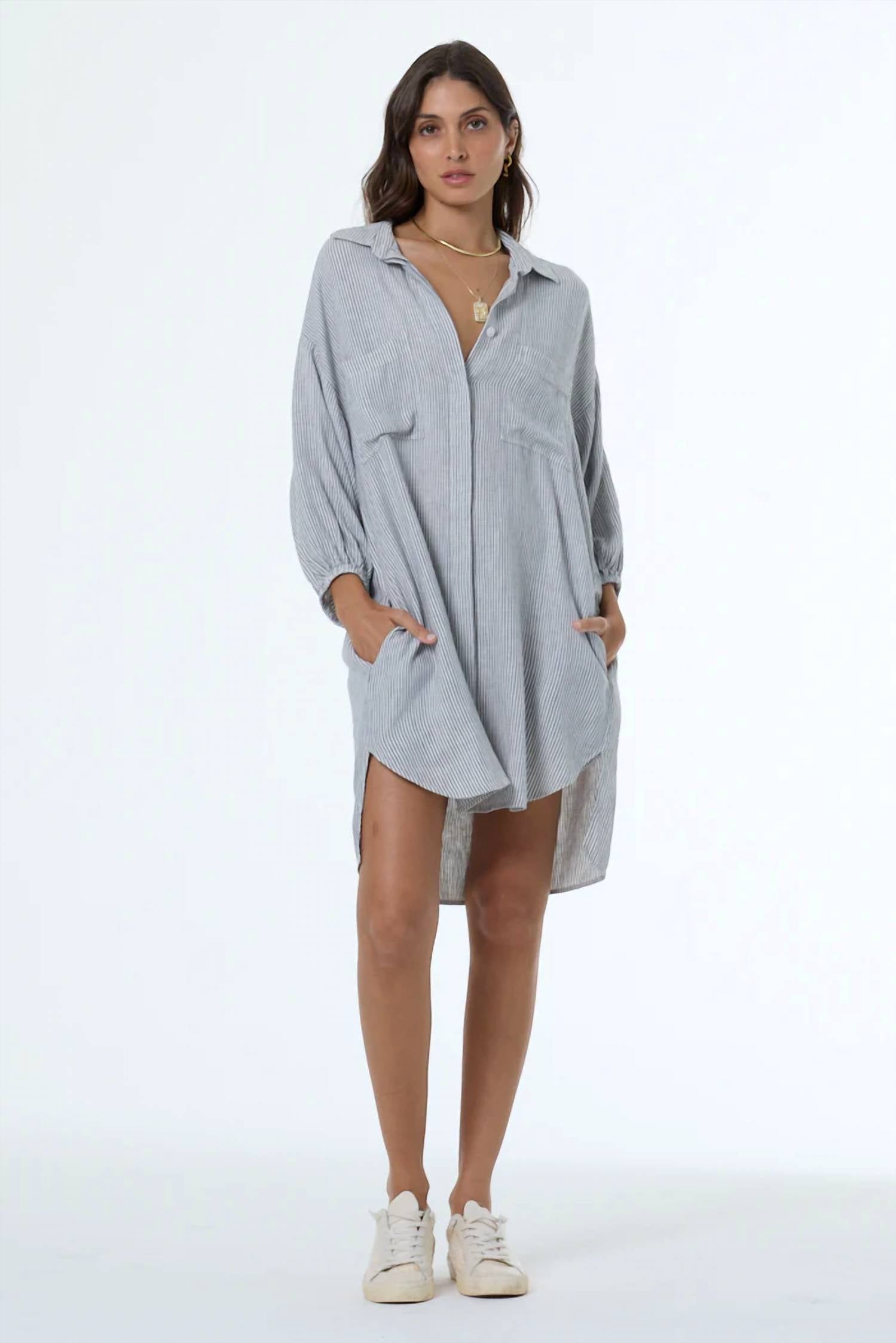 Young Fabulous & Broke - Sand Dollar Rail Road Stripe Shirt Dress