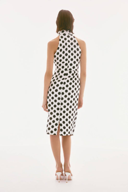 Joseph Ribkoff - Lux Twill Polka Dot Print Halter Dress