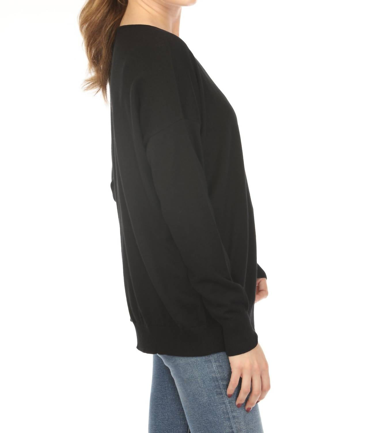 Planet By Lauren G. - Cut-out Boatneck Sweater