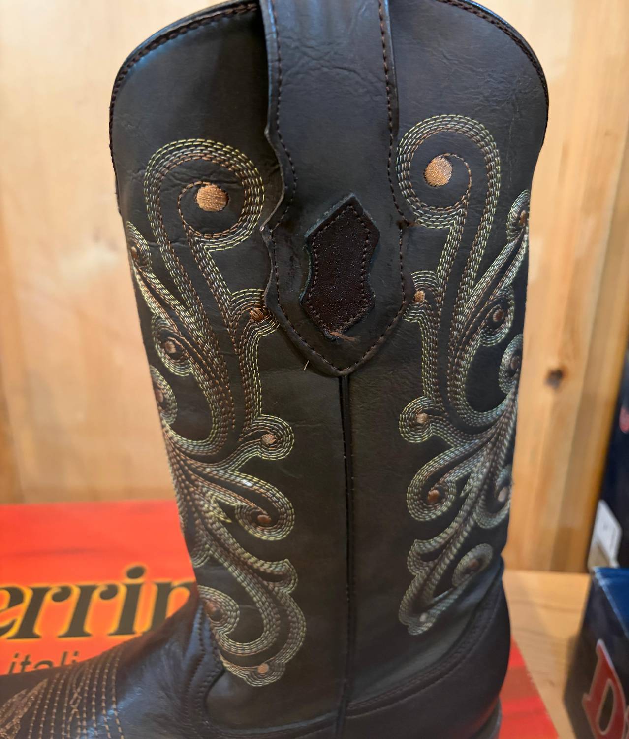 Ferrini Men's Square Toe Boot in brown - men's boots - alternate view