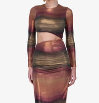 Dress Forum - Shimmering Cutout Midi Dress