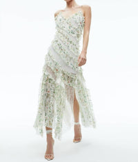 Alice + Olivia - Sondra Lace Ruffled Maxi Dress