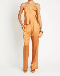 Beryll Liz Silk Pants in copper - women's pants - detail view