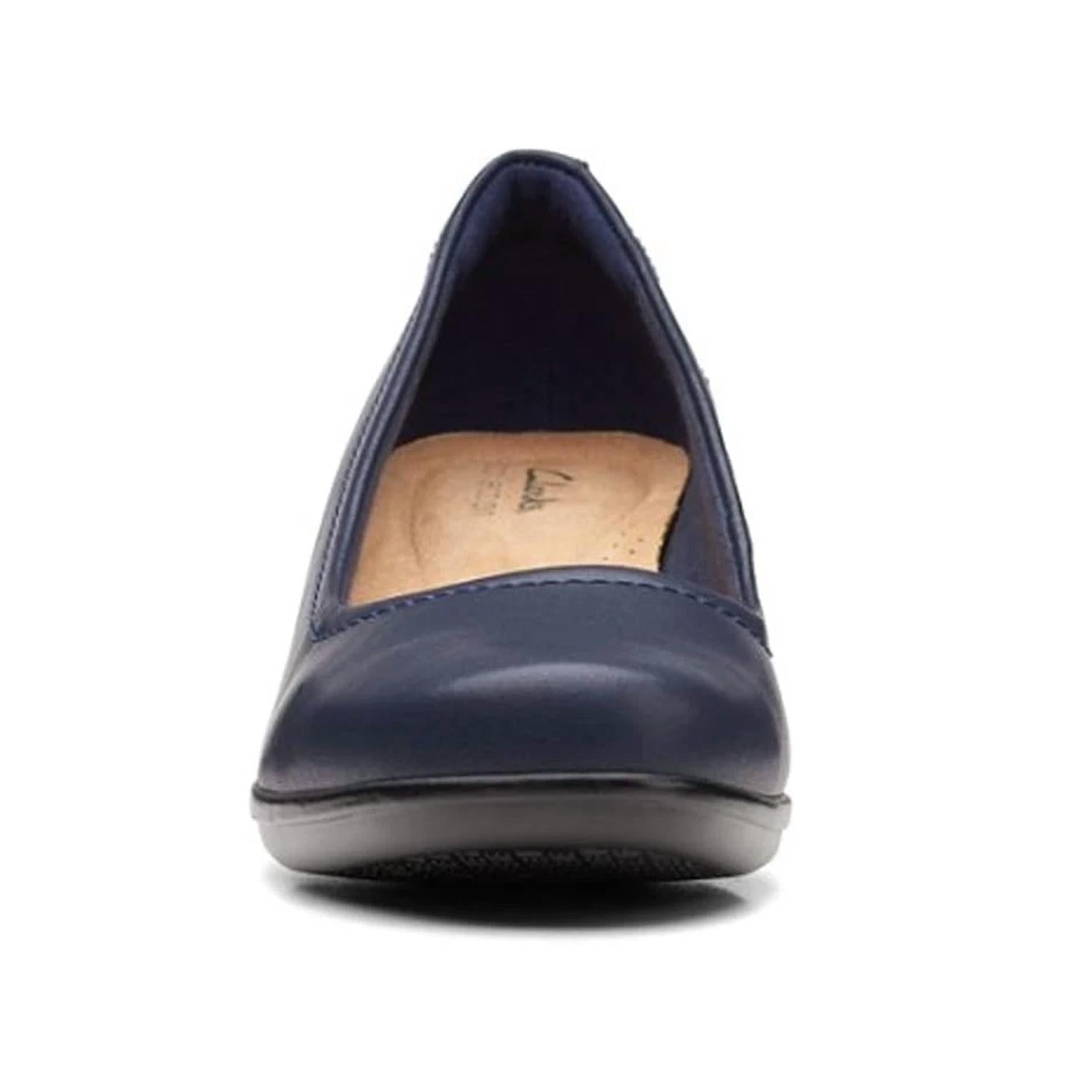 Clarks Women's Emily Belle Pump in navy leather - women's heels - view 4