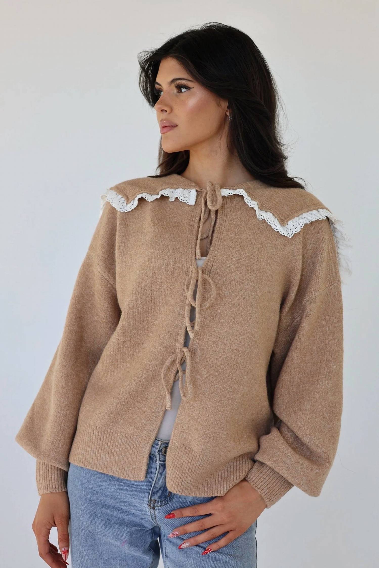 Klesis - Eliza Lace Collar Oversized Cardigan