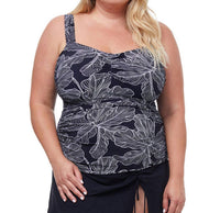 Profile By Gottex - Plus Size Shirred Underwire Tankini Top