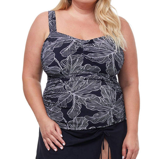 Profile By Gottex - Plus Size Shirred Underwire Tankini Top