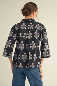 Jodifl - Three-quarter Sleeve V Neck Top