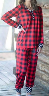 Shirley Stone - Plaid & Dots Loungewear Set