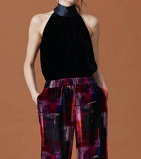 Go By Go Silk - Velvet Tie It Back Top