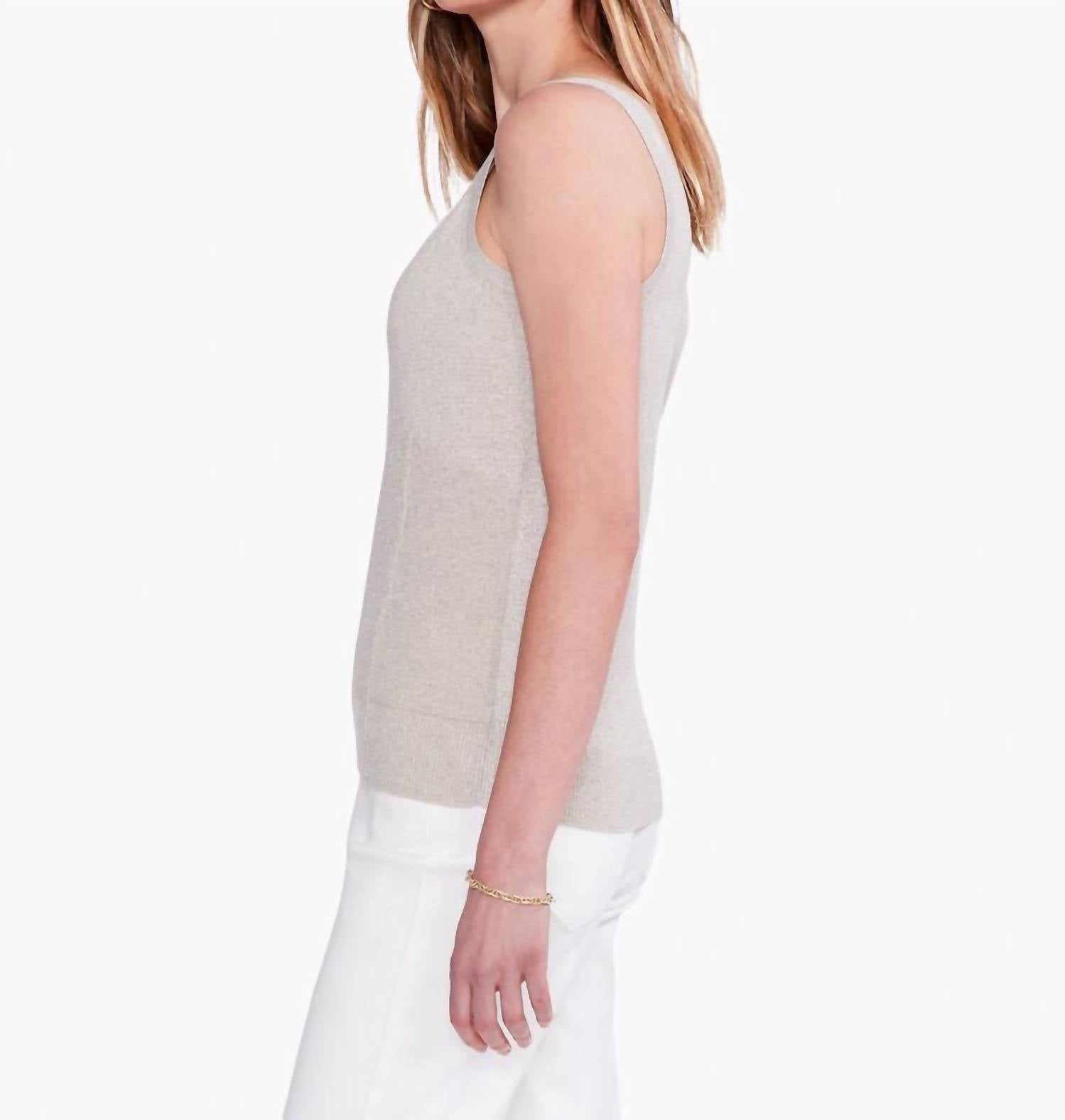 Nic + Zoe Lara Lurex Corset Tank Top in sandshell - women's tank top - view 4