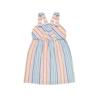 The Beaufort Bonnet Company Kids Ruthie Day Dress in happy hues seersucker - kids' dress - detail view