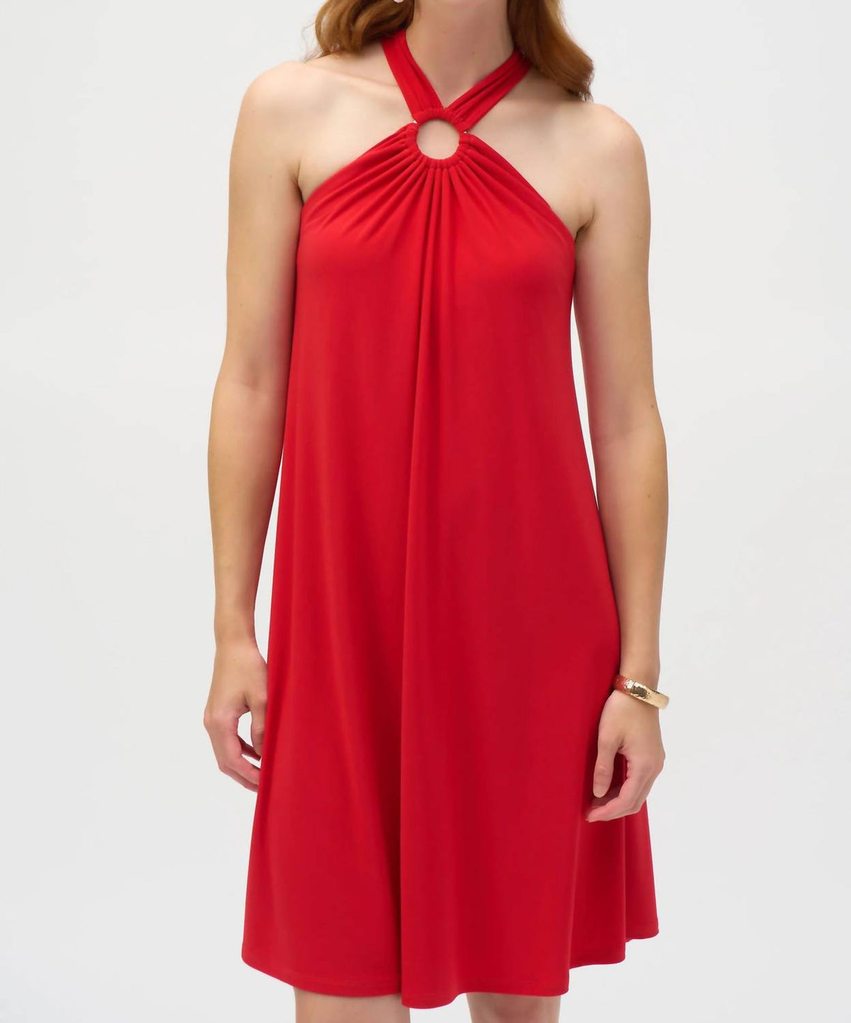 Joseph Ribkoff - Keyhole Halter Trapeze Mini Dress