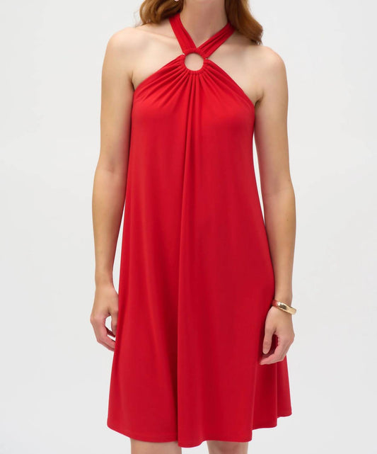 Joseph Ribkoff - Keyhole Halter Trapeze Mini Dress