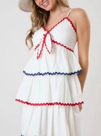 Peach Love - Cotton Poplin Trim Dress