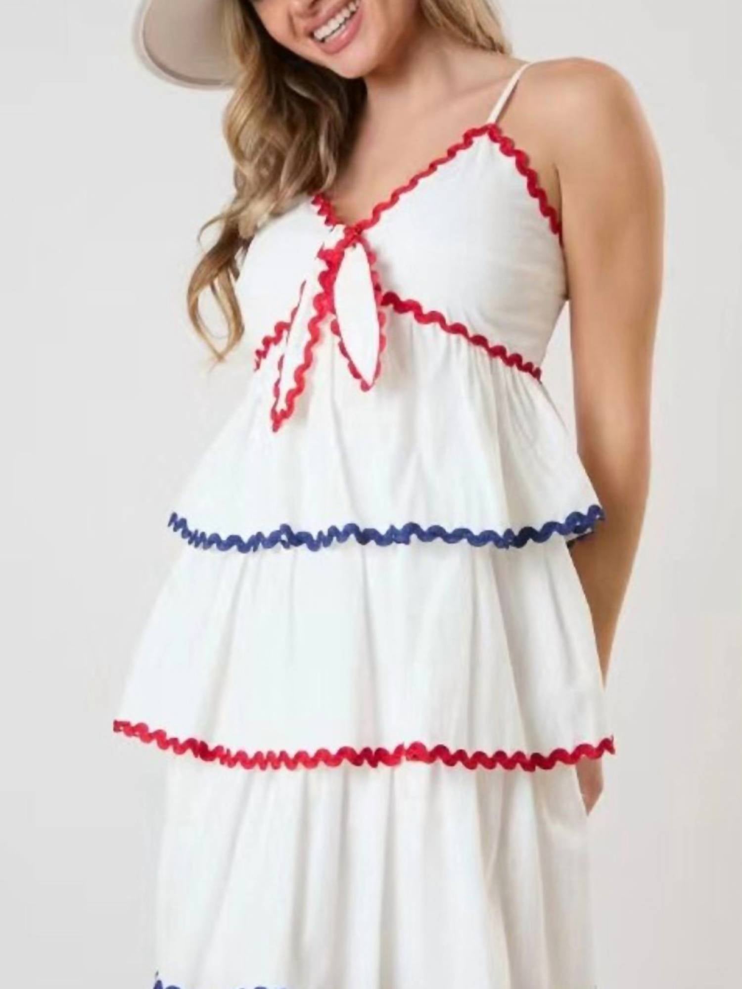 Peach Love - Cotton Poplin Trim Dress