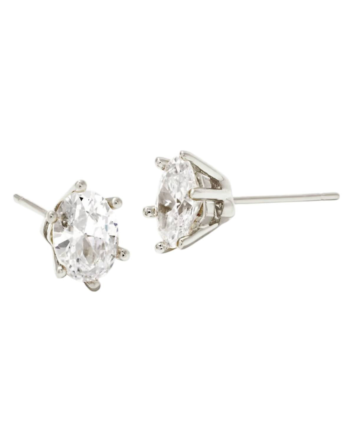 Kendra Scott Women's Cailin Crystal Stud Earrings in silver - women's jewelry