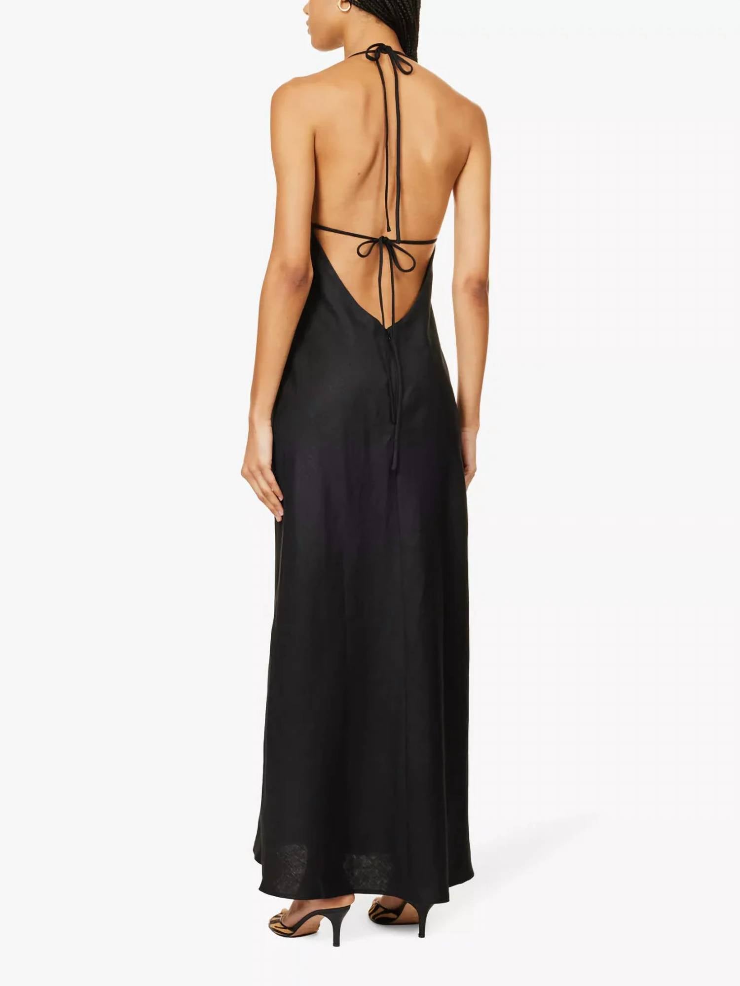 Reformation - Selia Halterneck Linen Maxi Dress