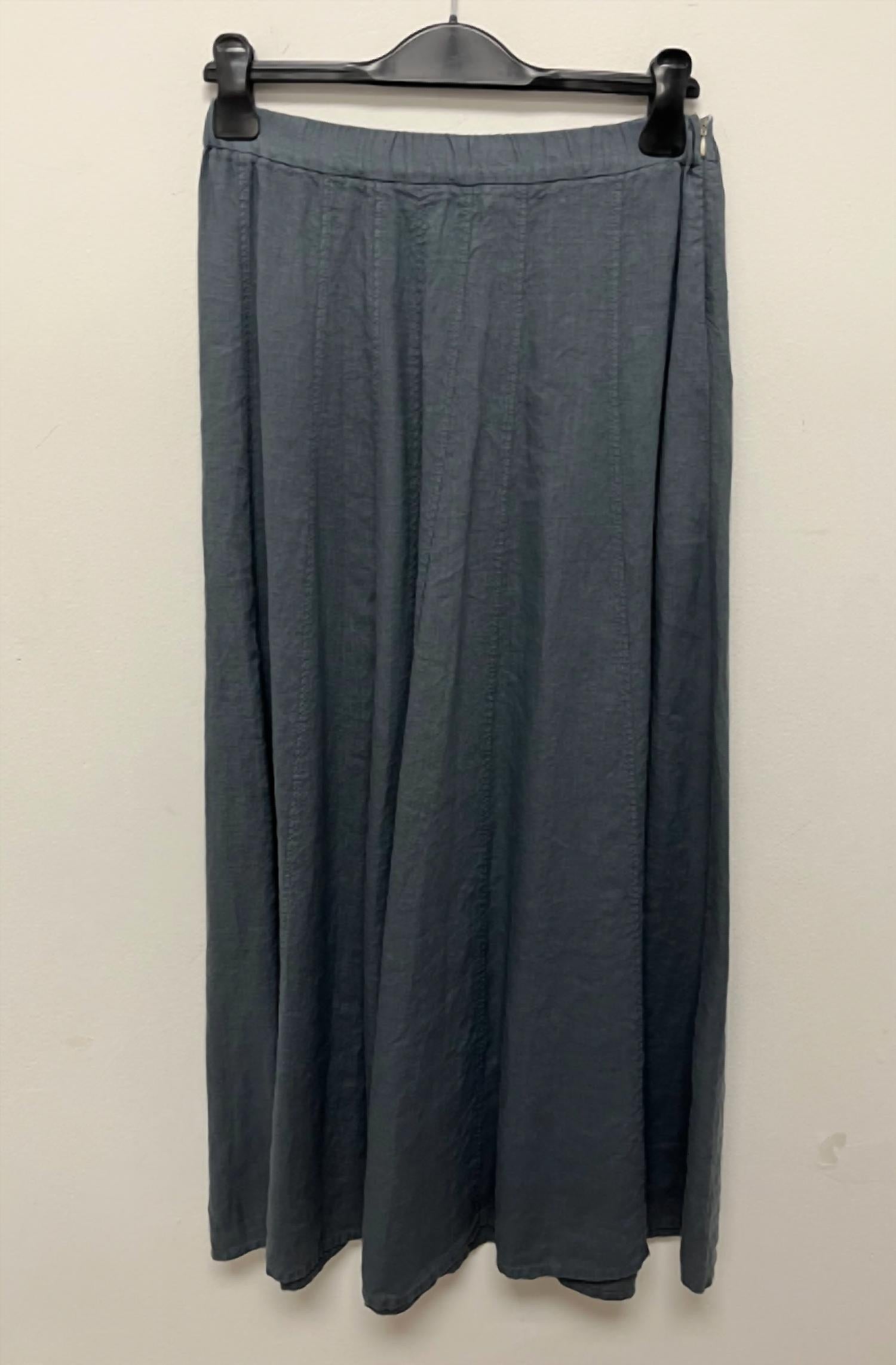 ROSSO35 Women's Panel A Line Elasticized Linen Skirt in orange - women's skirt