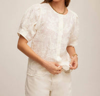 Fifteen Twenty - Women's Jalen Embroidered Puff Blouse