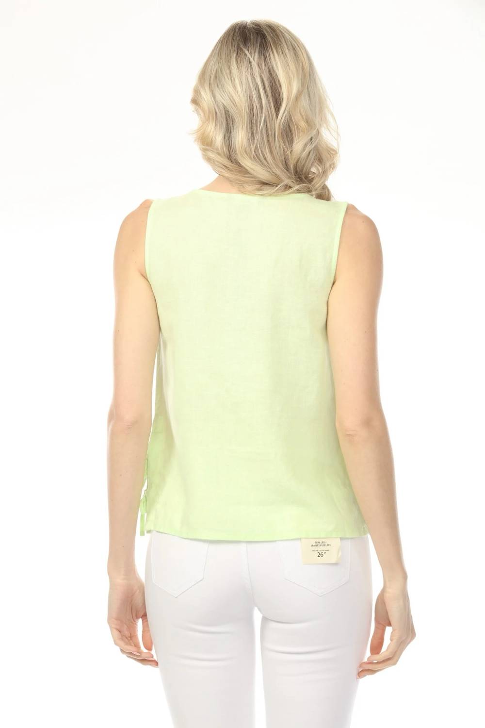 Charlie B - Side Ties Solid Linen Blend Sleeveless Top
