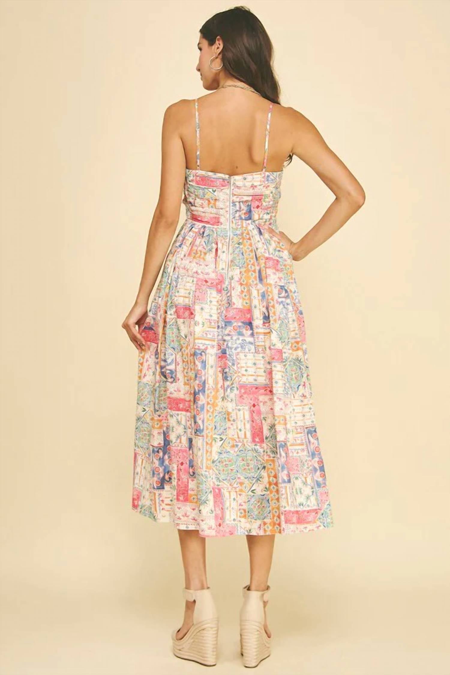 Pinch - Patchwork Print Midi Dress