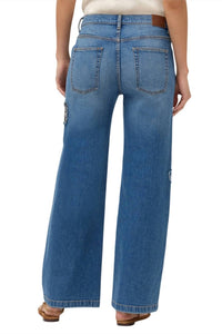 Johnny Was Straight Wide Leg Jean in medium wash - women's jeans - alternate view