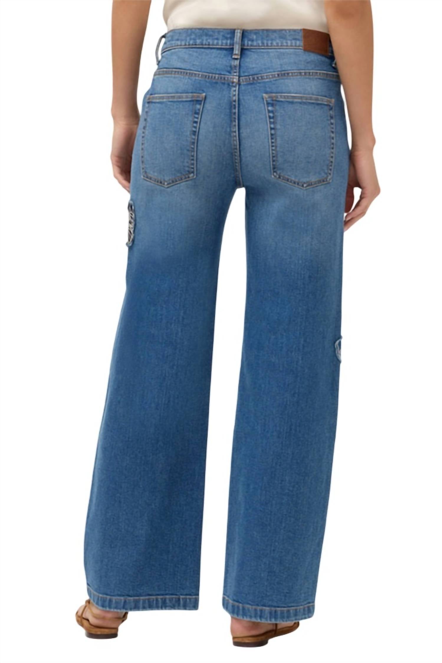 Johnny Was Straight Wide Leg Jean in medium wash - women's jeans - alternate view