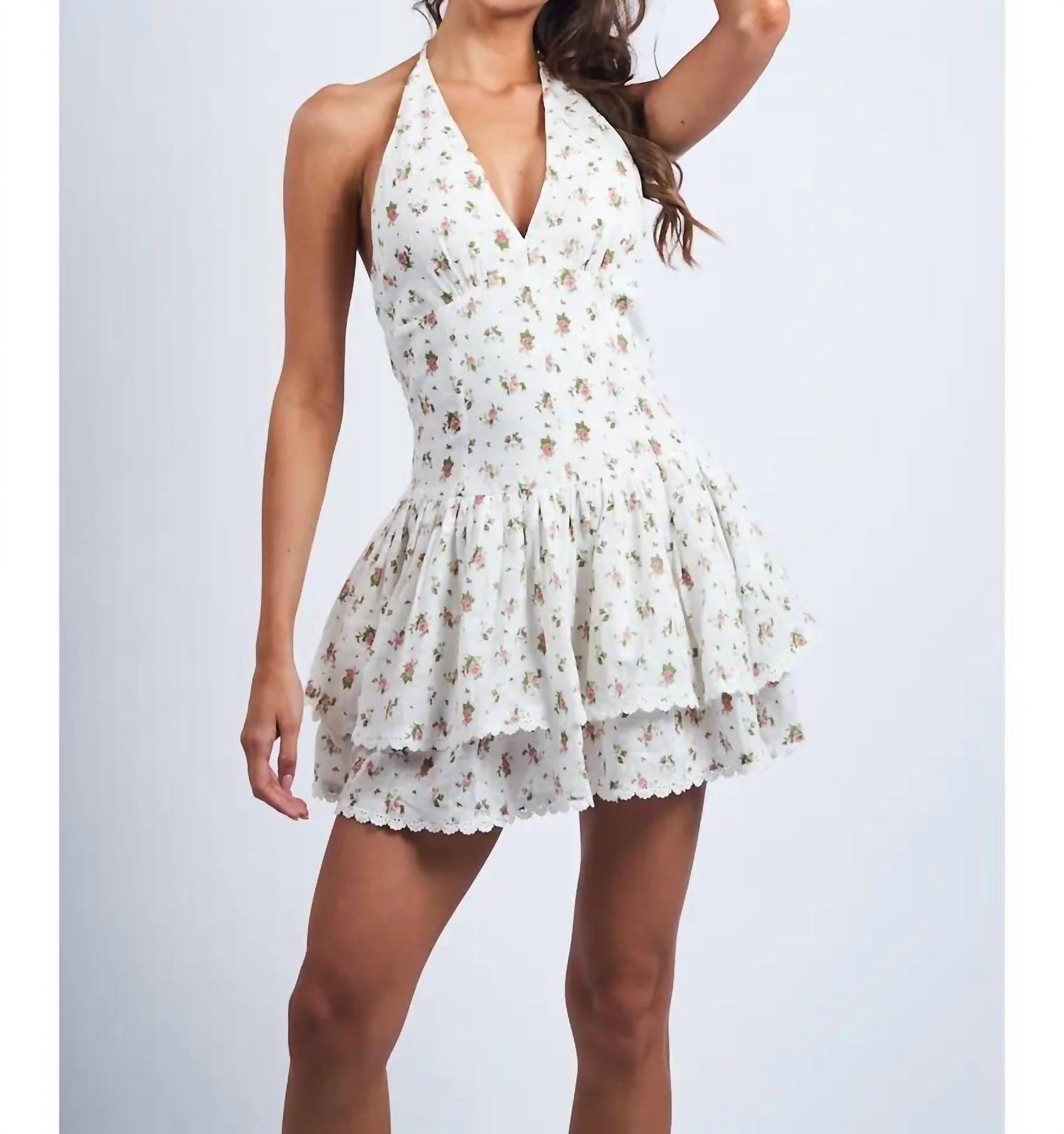 Sky To Moon - Floral Halter Dress