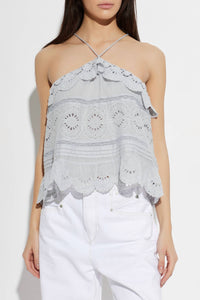 ISABEL MARANT Prisha Top in light blue - women's blouse