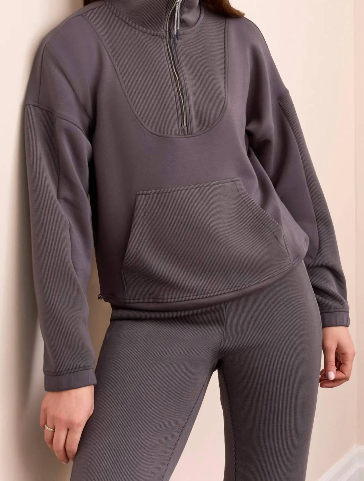 Tribal - Laurel Long Sleeve Mock Neck Top With Zipper