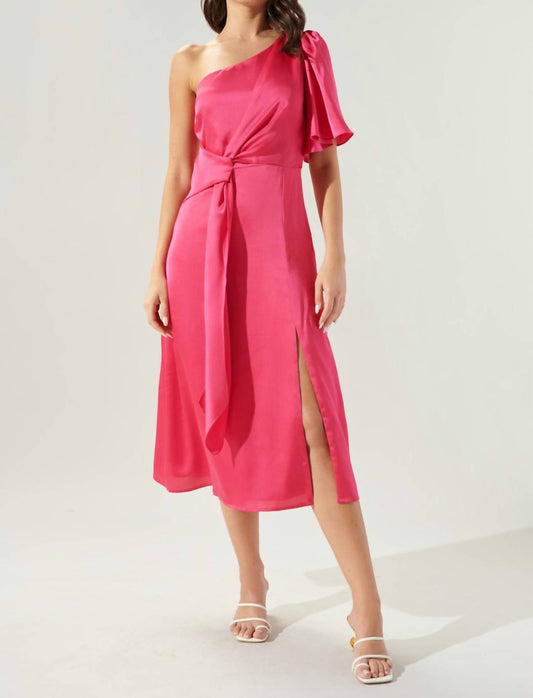 Sugarlips - Chateau Satin One Shoulder Midi Dress