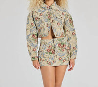 American Bazi - Hazel Jacquard Crop Jacket
