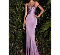 Cinderella Divine - Cowl Fitted Satin Gown
