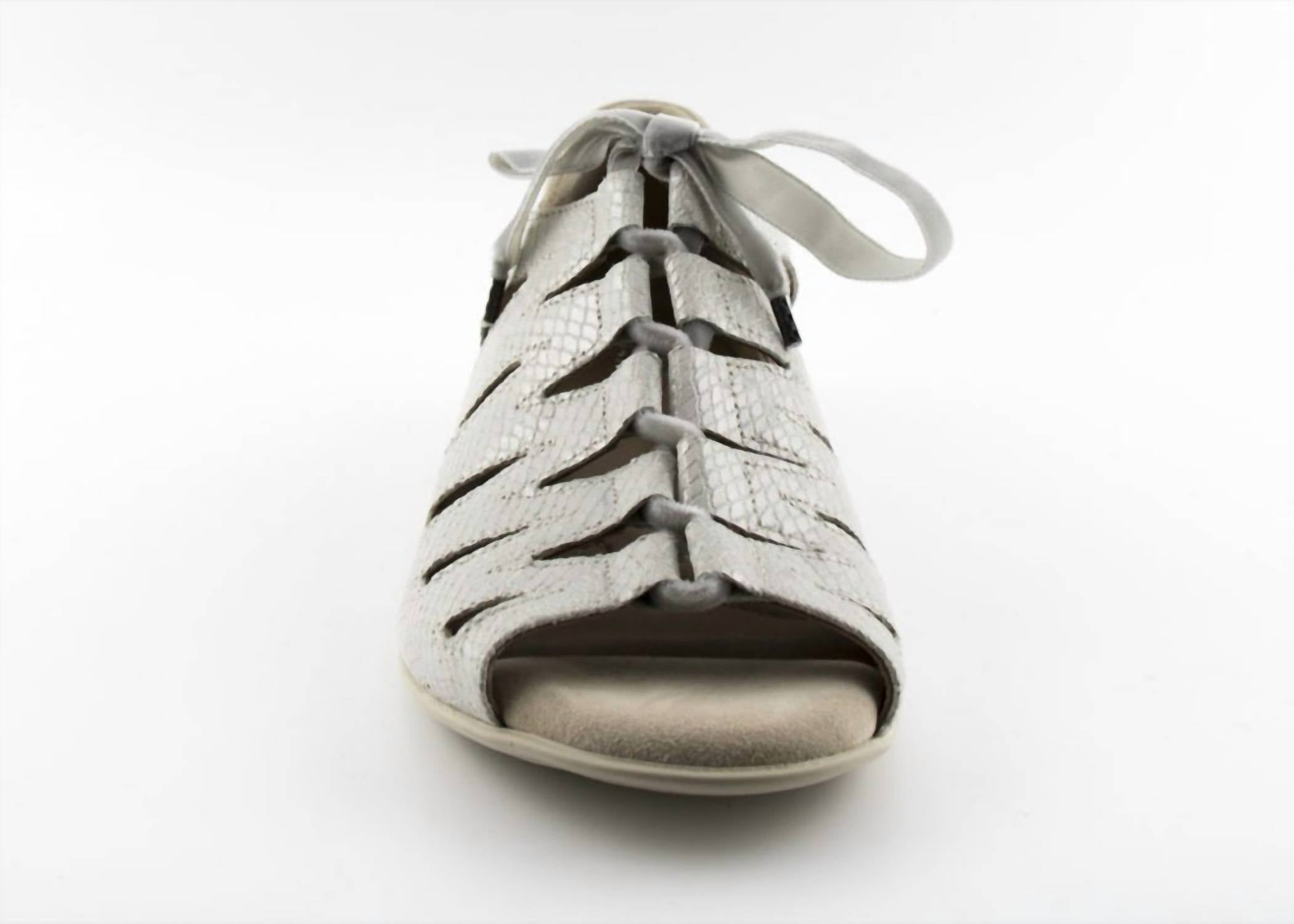 Beautifeel Women's Edyta Sandal in silver snake print suede - women's sandal - detail view