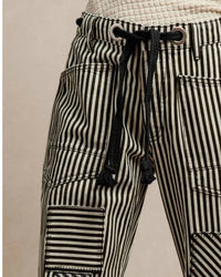 Bibi - Striped Twill Barrel Pant