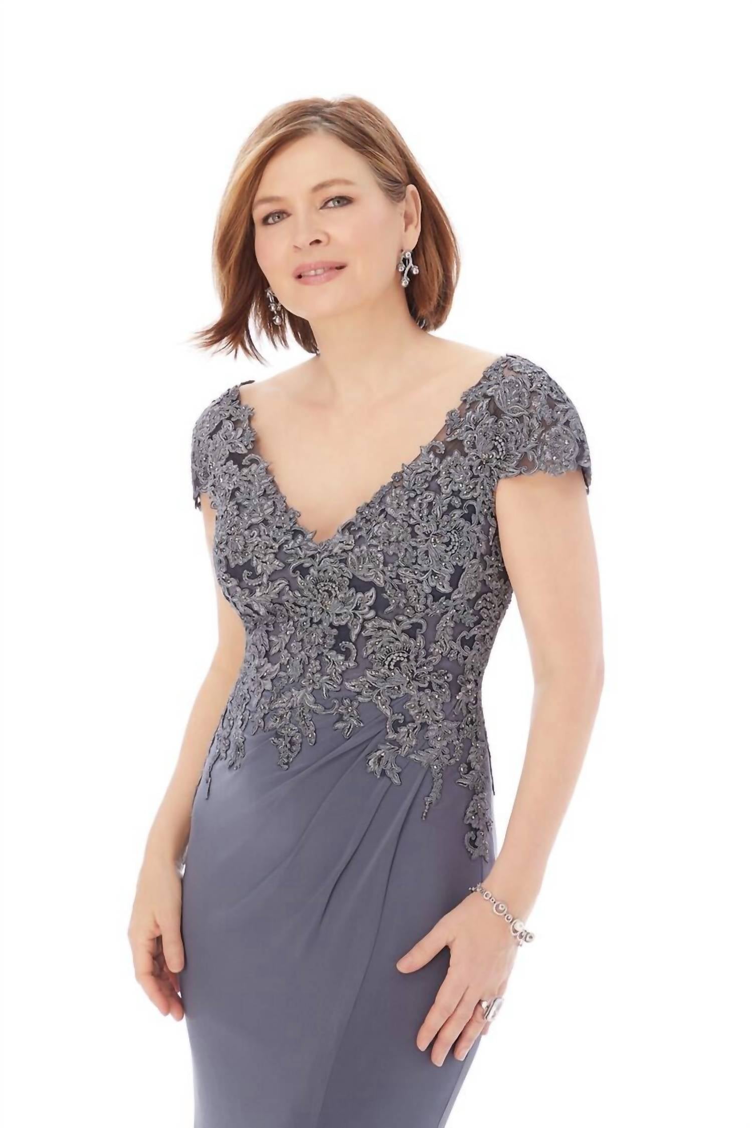 Morilee - V-neck Fit And Flare Gown