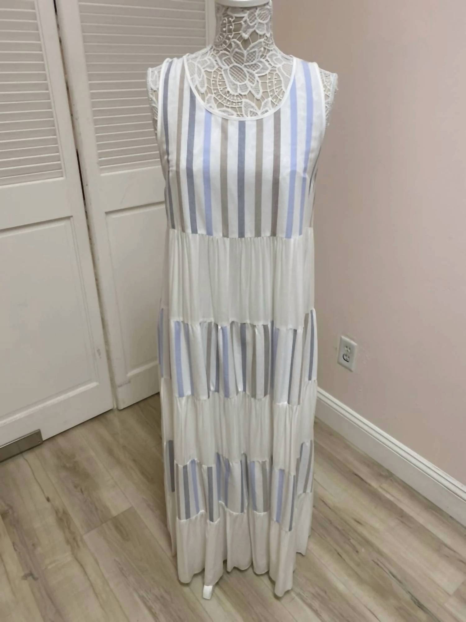 Charlie B - Women's Long Striped Layered Tank Dress