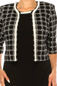 Maya Brooke - Checkered Print Two-piece Jacket Dress