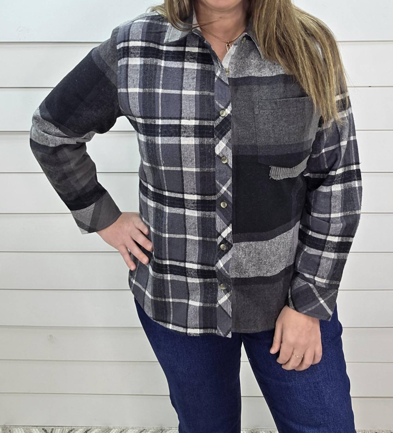 Keren Hart - Plaid Contrast Flannel Shirt