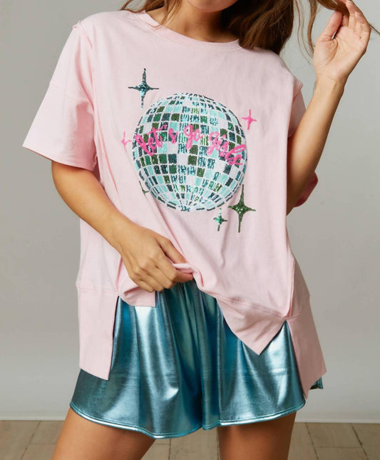 Fantastic Fawn - Let's Go Girls Disco Ball Sequin Tee