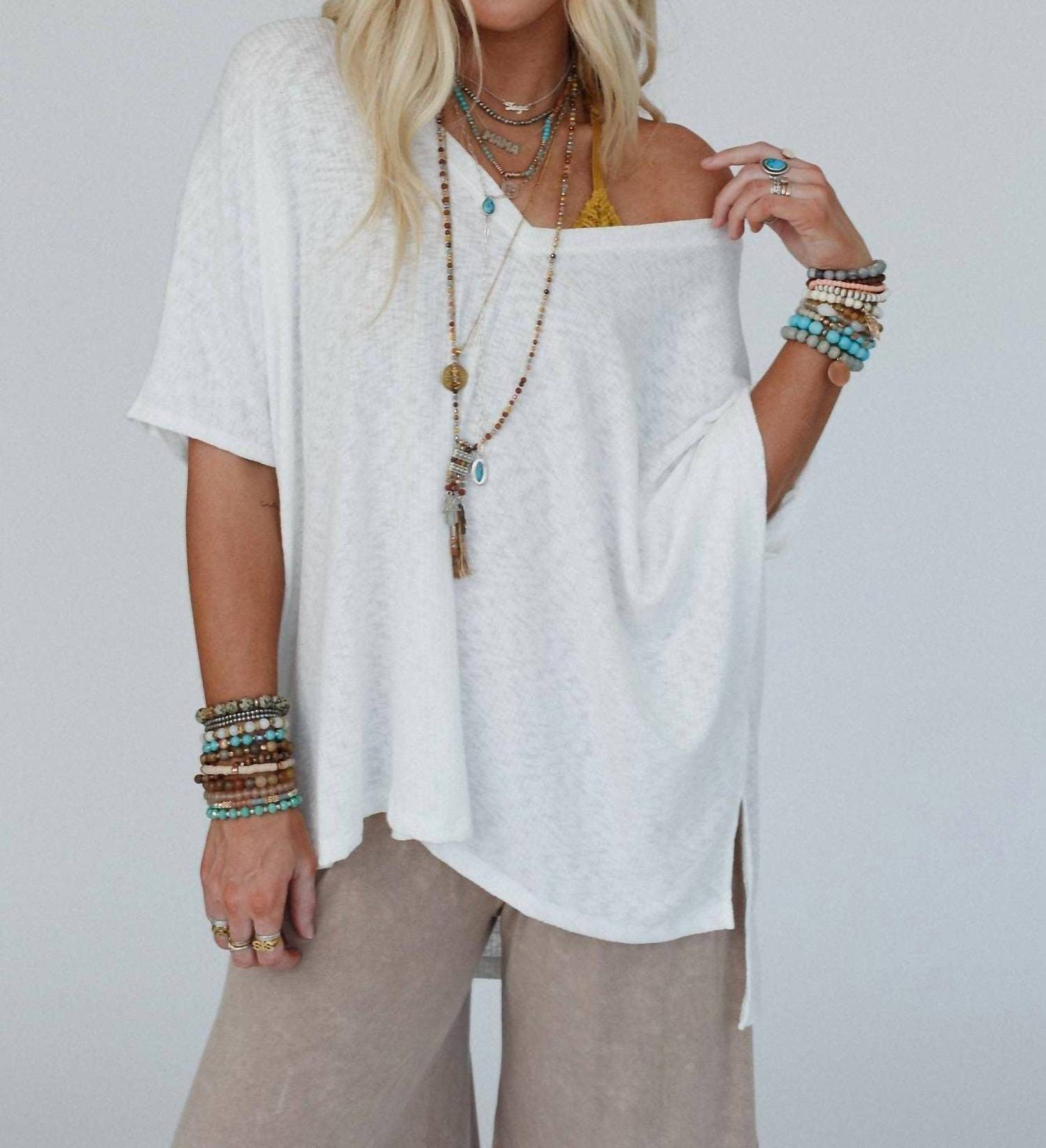 Three Bird Nest - Cayenne V-neck Top