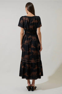 Sugarlips - Jungle Cat Smocked Midi Dress