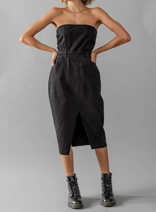Urban Daizy - Strapless Denim Midi Dress