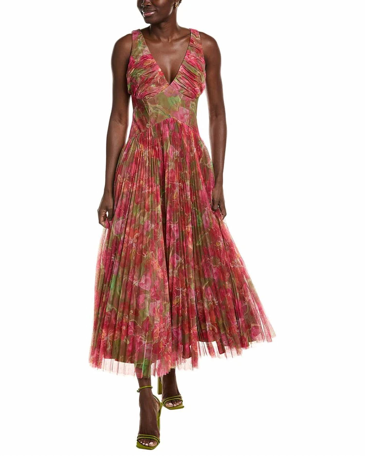 Hutch - Eliana Floral Pleated Gown