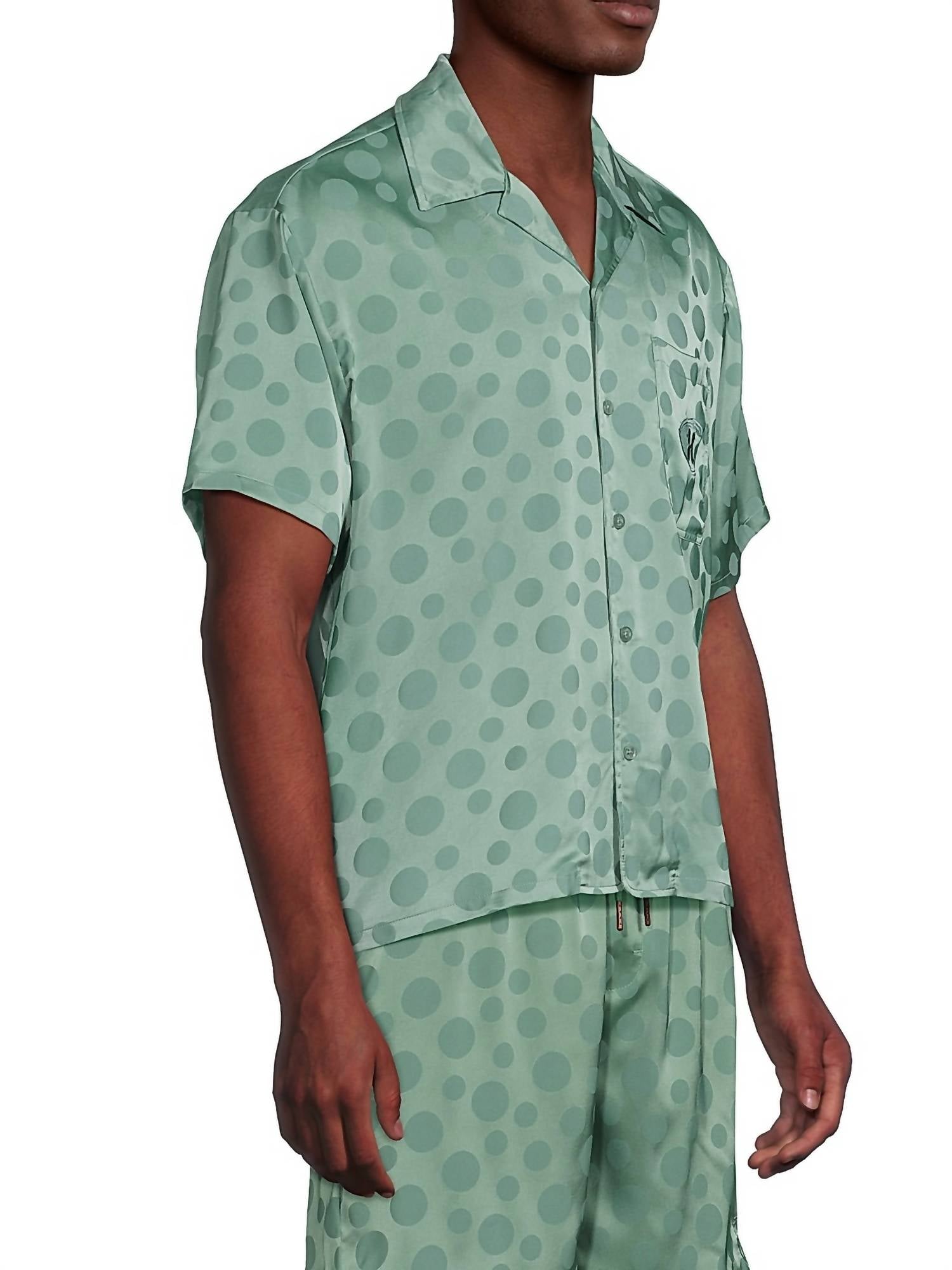 HONOR THE GIFT Polka Dot Shirt in green - men's shirt - alternate view
