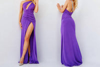 Jovani - Ruched One Shoulder Formal Dress