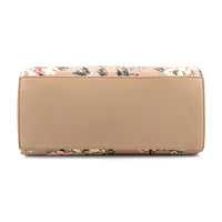 Like Dreams Women's Rosalie Bow Top Handle Satchel Bag in beige floral print - women's bag - detail view