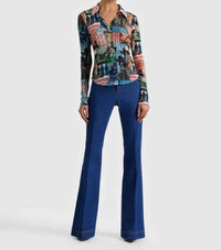 Alice + Olivia - Jade Mesh Button Down Top