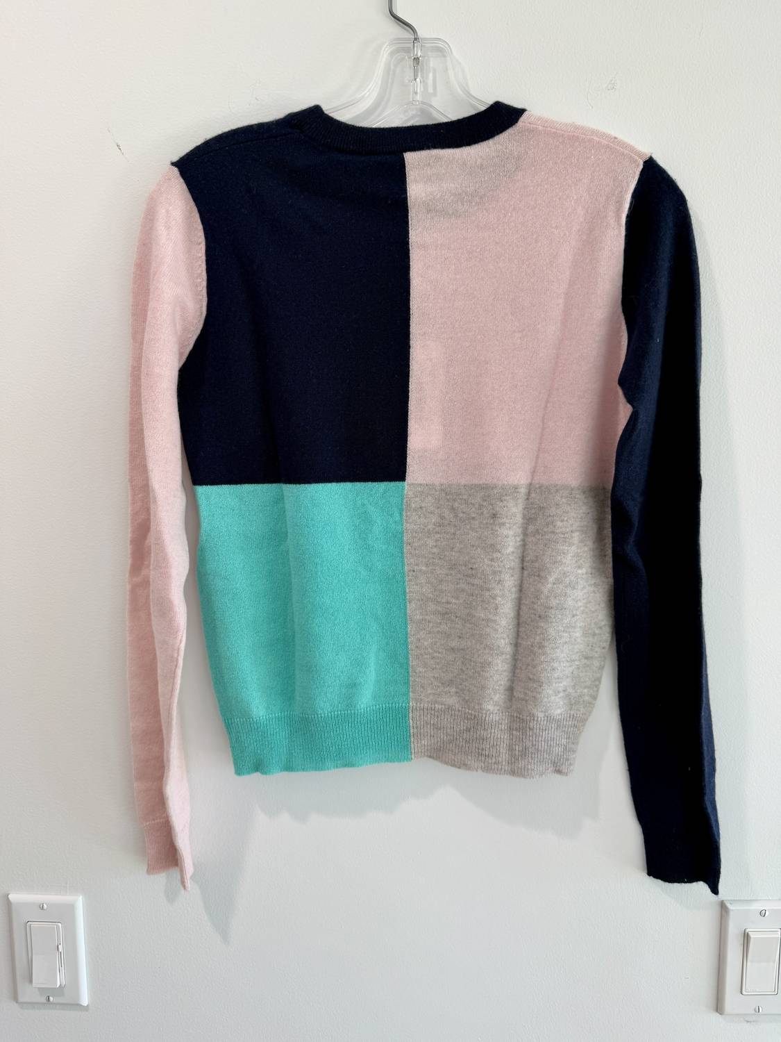 Autumn Cashmere Women's Colorblock Argyle Cashmere Sweater in navy multi - women's sweater - view 4